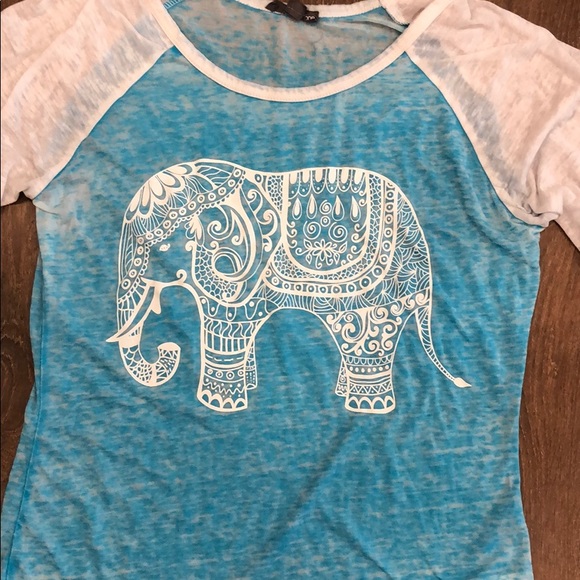 Warehouse One Elephant Sheer Shirt Size M - Picture 3 of 5